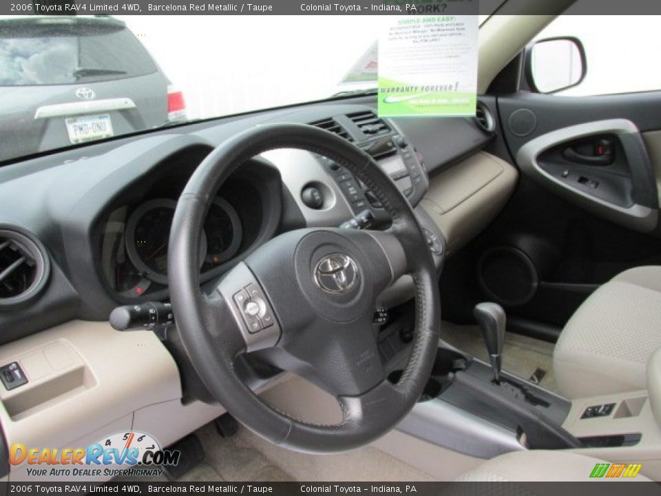 2006 Toyota RAV4 Limited 4WD Barcelona Red Metallic / Taupe Photo #10