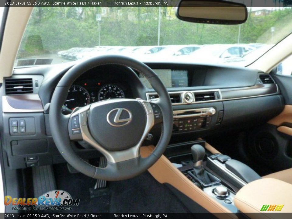 2013 Lexus GS 350 AWD Starfire White Pearl / Flaxen Photo #12