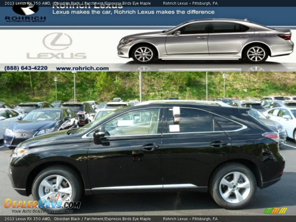 2013 Lexus RX 350 AWD Obsidian Black / Parchment/Espresso Birds Eye Maple Photo #1