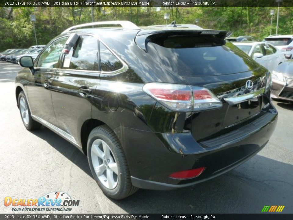 2013 Lexus RX 350 AWD Obsidian Black / Parchment/Espresso Birds Eye Maple Photo #2