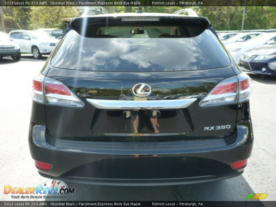 2013 Lexus RX 350 AWD Obsidian Black / Parchment/Espresso Birds Eye Maple Photo #3
