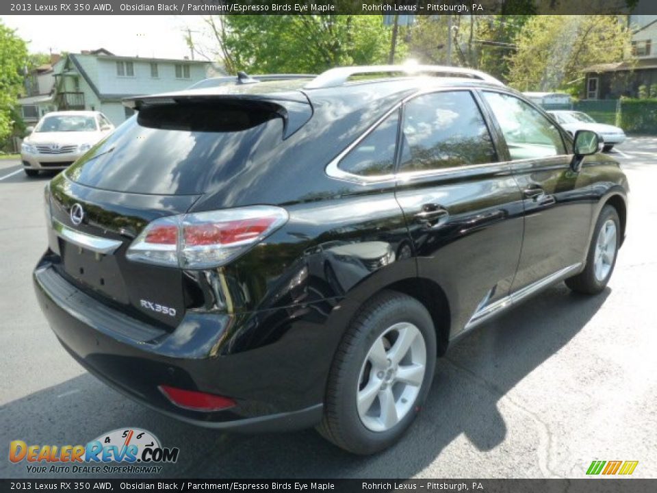 2013 Lexus RX 350 AWD Obsidian Black / Parchment/Espresso Birds Eye Maple Photo #4