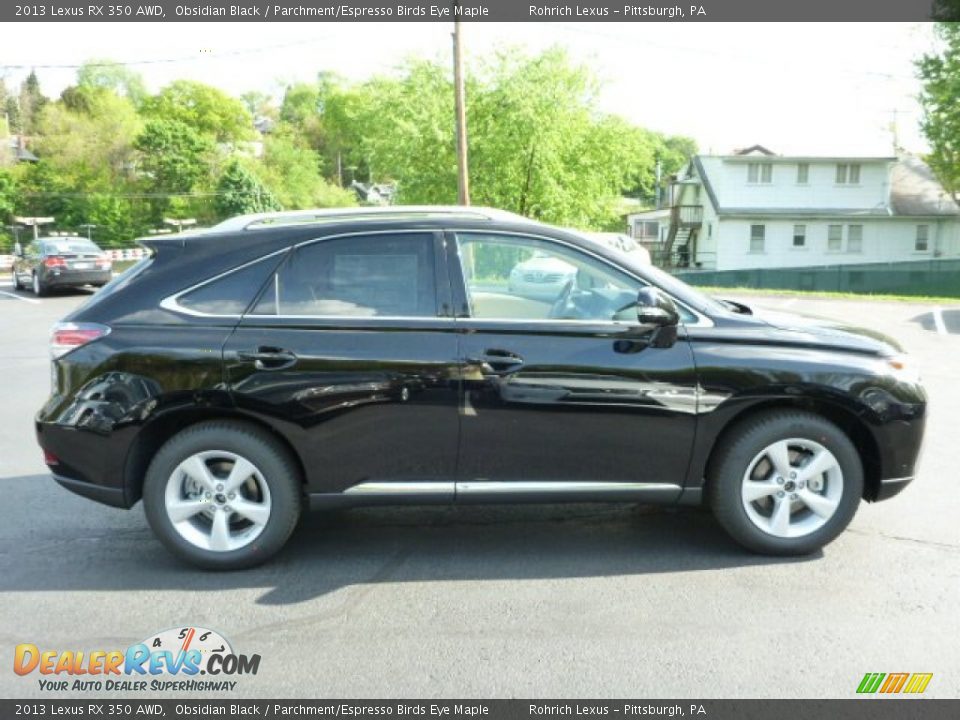 2013 Lexus RX 350 AWD Obsidian Black / Parchment/Espresso Birds Eye Maple Photo #5