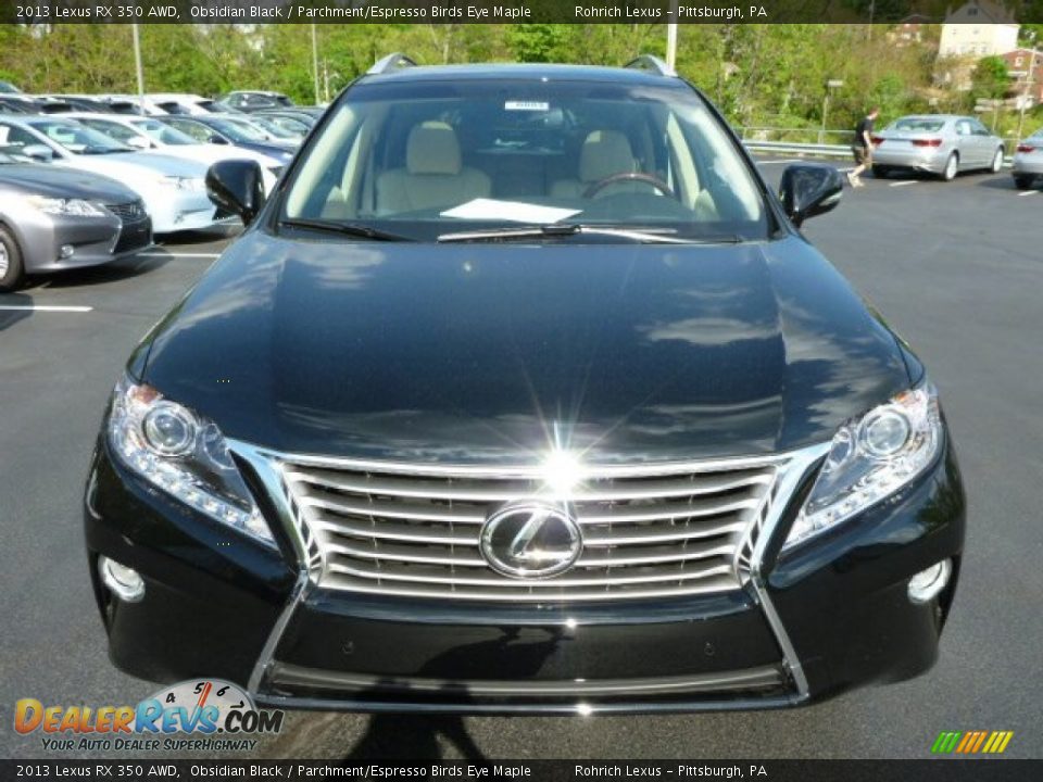 2013 Lexus RX 350 AWD Obsidian Black / Parchment/Espresso Birds Eye Maple Photo #7