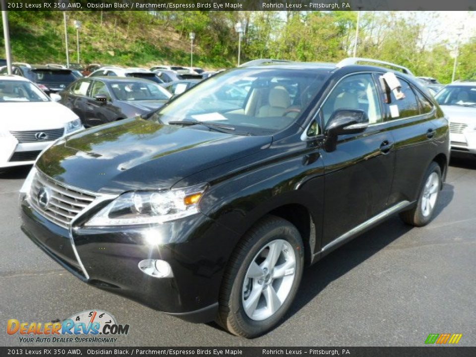 2013 Lexus RX 350 AWD Obsidian Black / Parchment/Espresso Birds Eye Maple Photo #8