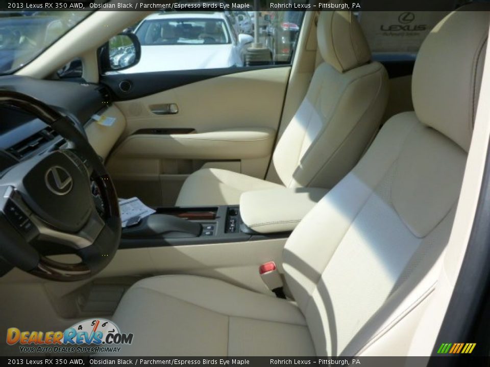 2013 Lexus RX 350 AWD Obsidian Black / Parchment/Espresso Birds Eye Maple Photo #10
