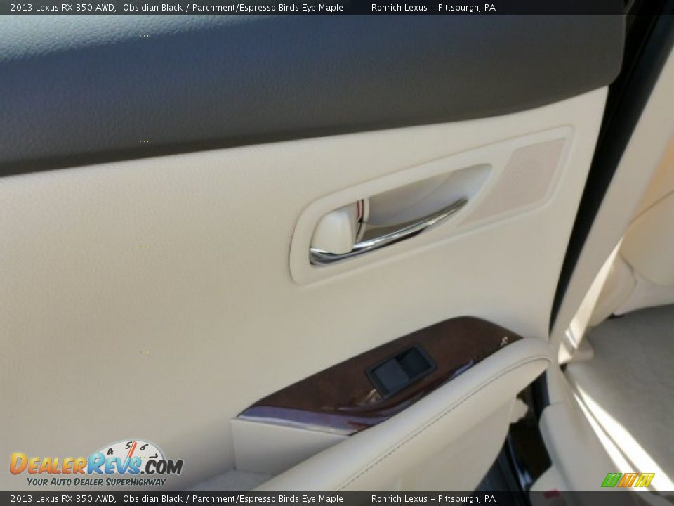 2013 Lexus RX 350 AWD Obsidian Black / Parchment/Espresso Birds Eye Maple Photo #13