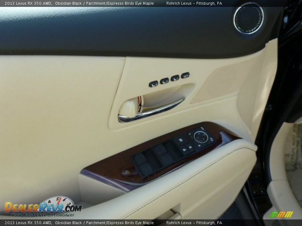 2013 Lexus RX 350 AWD Obsidian Black / Parchment/Espresso Birds Eye Maple Photo #14