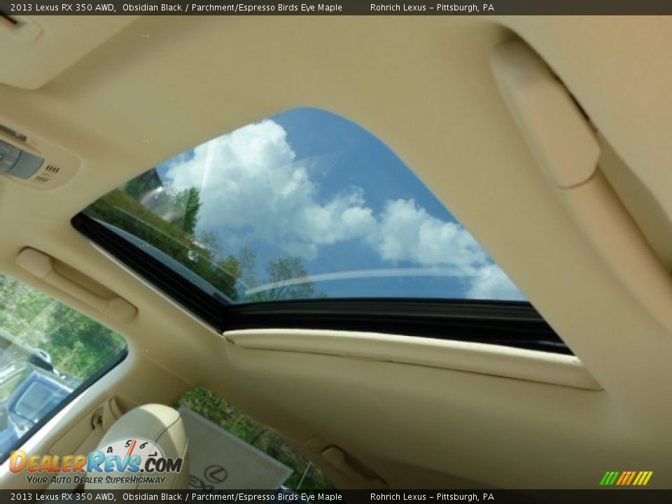 2013 Lexus RX 350 AWD Obsidian Black / Parchment/Espresso Birds Eye Maple Photo #15