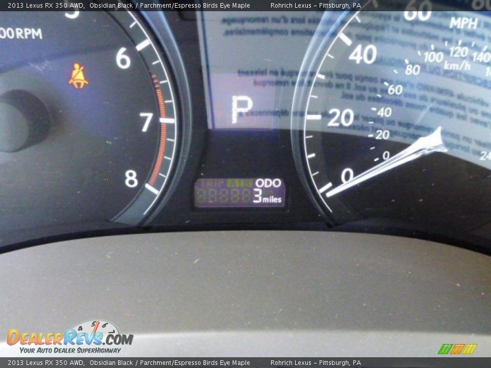 2013 Lexus RX 350 AWD Obsidian Black / Parchment/Espresso Birds Eye Maple Photo #19