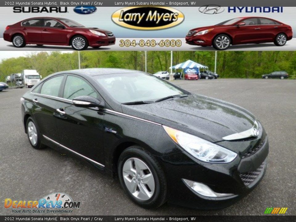 2012 Hyundai Sonata Hybrid Black Onyx Pearl / Gray Photo #1