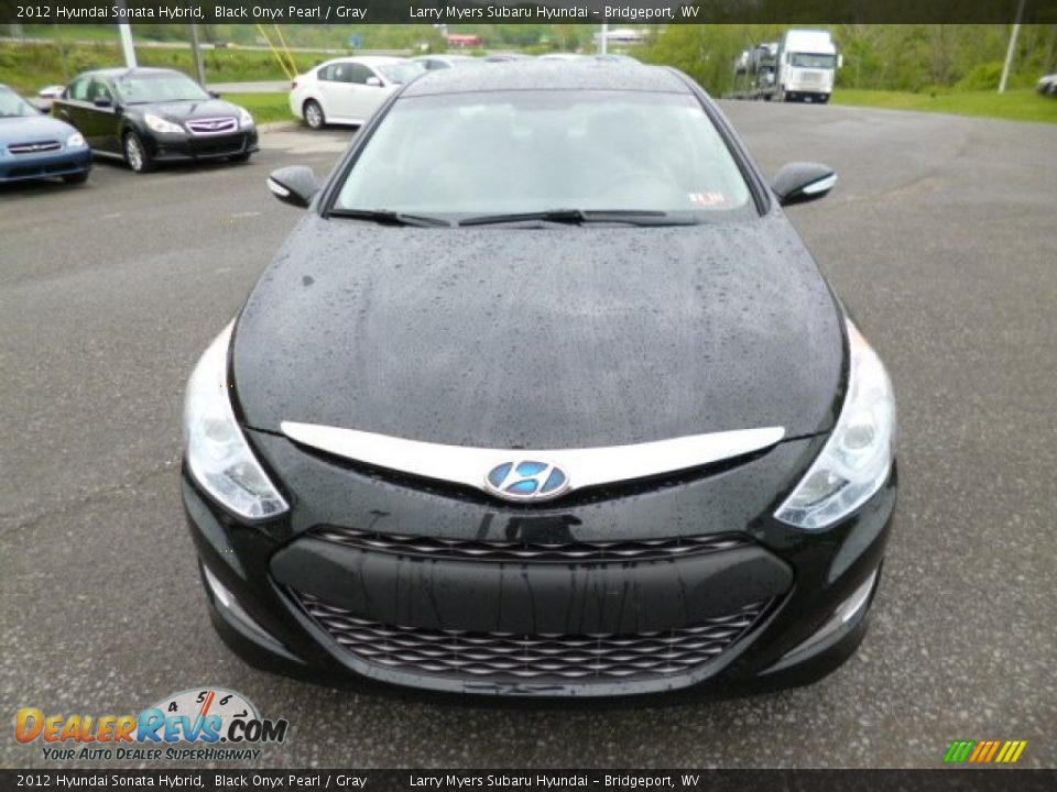 2012 Hyundai Sonata Hybrid Black Onyx Pearl / Gray Photo #2
