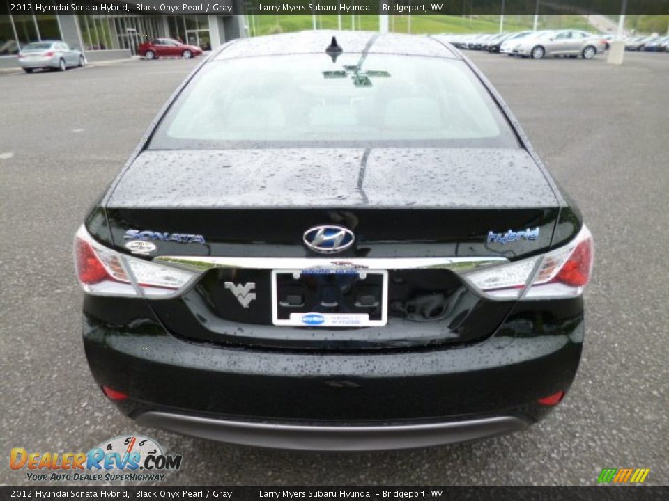 2012 Hyundai Sonata Hybrid Black Onyx Pearl / Gray Photo #6