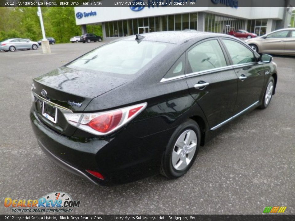 2012 Hyundai Sonata Hybrid Black Onyx Pearl / Gray Photo #7