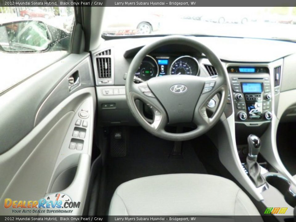2012 Hyundai Sonata Hybrid Black Onyx Pearl / Gray Photo #14