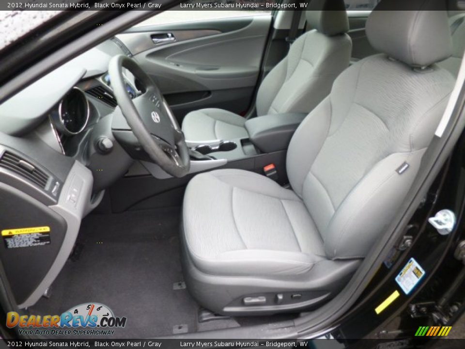 2012 Hyundai Sonata Hybrid Black Onyx Pearl / Gray Photo #15
