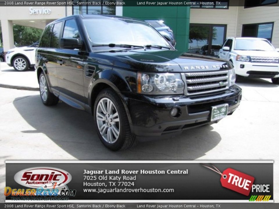 2008 Land Rover Range Rover Sport HSE Santorini Black / Ebony Black Photo #1