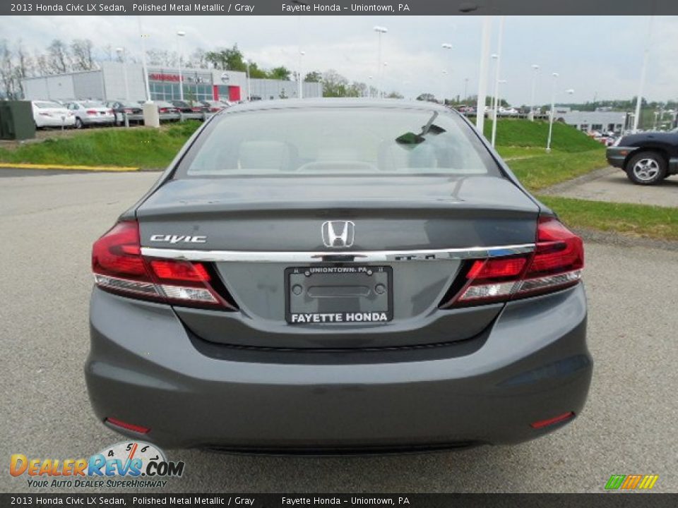 2013 Honda Civic LX Sedan Polished Metal Metallic / Gray Photo #3