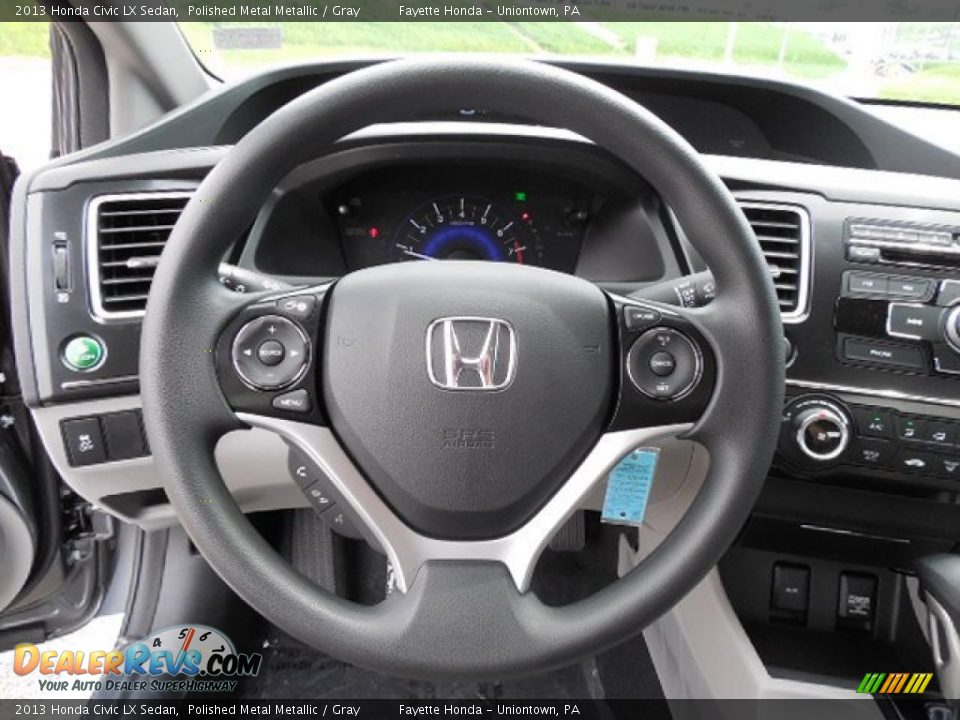 2013 Honda Civic LX Sedan Polished Metal Metallic / Gray Photo #10