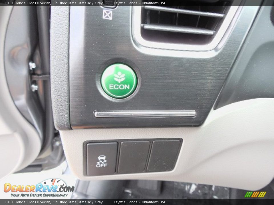 2013 Honda Civic LX Sedan Polished Metal Metallic / Gray Photo #11