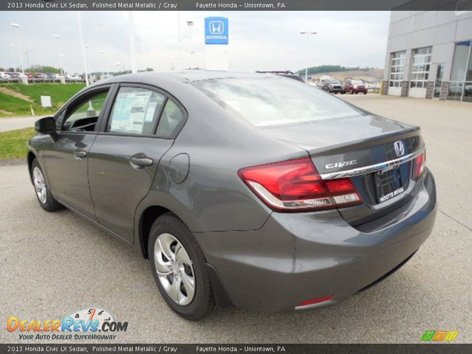 2013 Honda Civic LX Sedan Polished Metal Metallic / Gray Photo #17