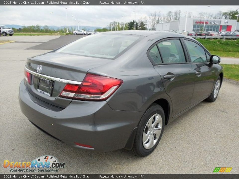 2013 Honda Civic LX Sedan Polished Metal Metallic / Gray Photo #18