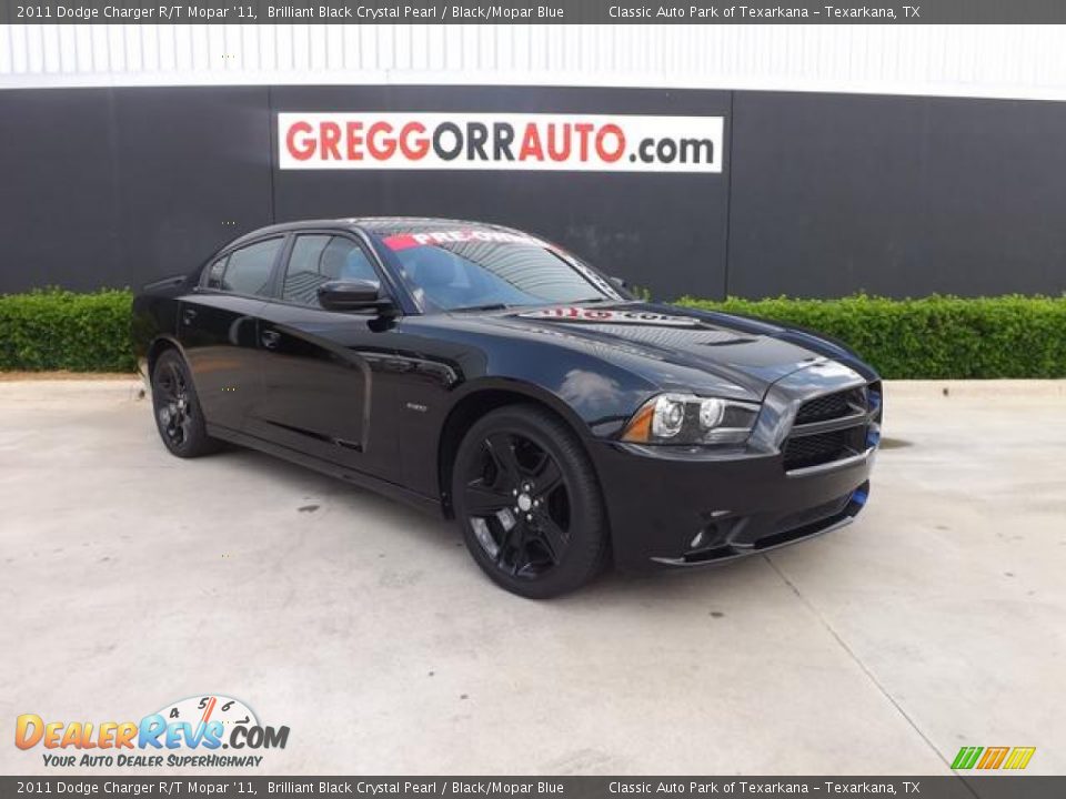 2011 Dodge Charger R/T Mopar '11 Brilliant Black Crystal Pearl / Black/Mopar Blue Photo #1