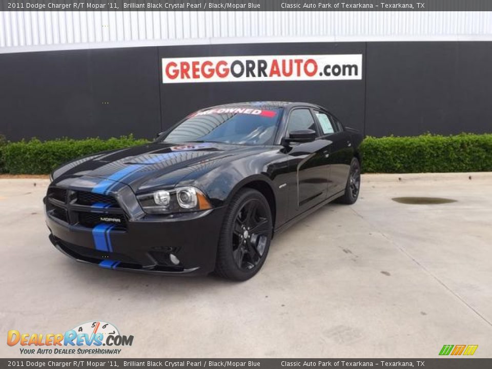 2011 Dodge Charger R/T Mopar '11 Brilliant Black Crystal Pearl / Black/Mopar Blue Photo #2