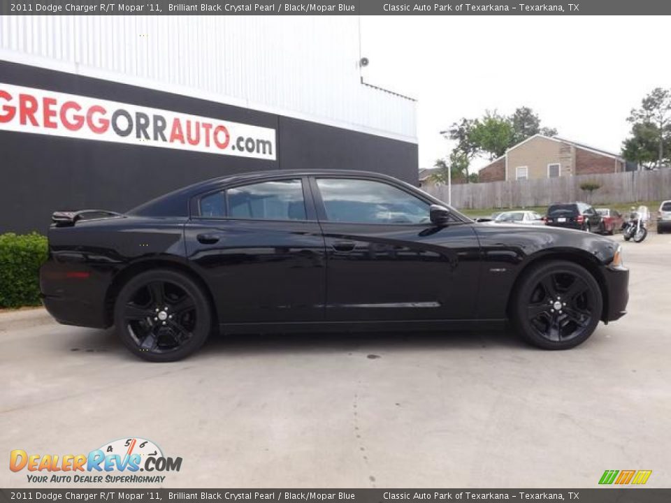 2011 Dodge Charger R/T Mopar '11 Brilliant Black Crystal Pearl / Black/Mopar Blue Photo #5