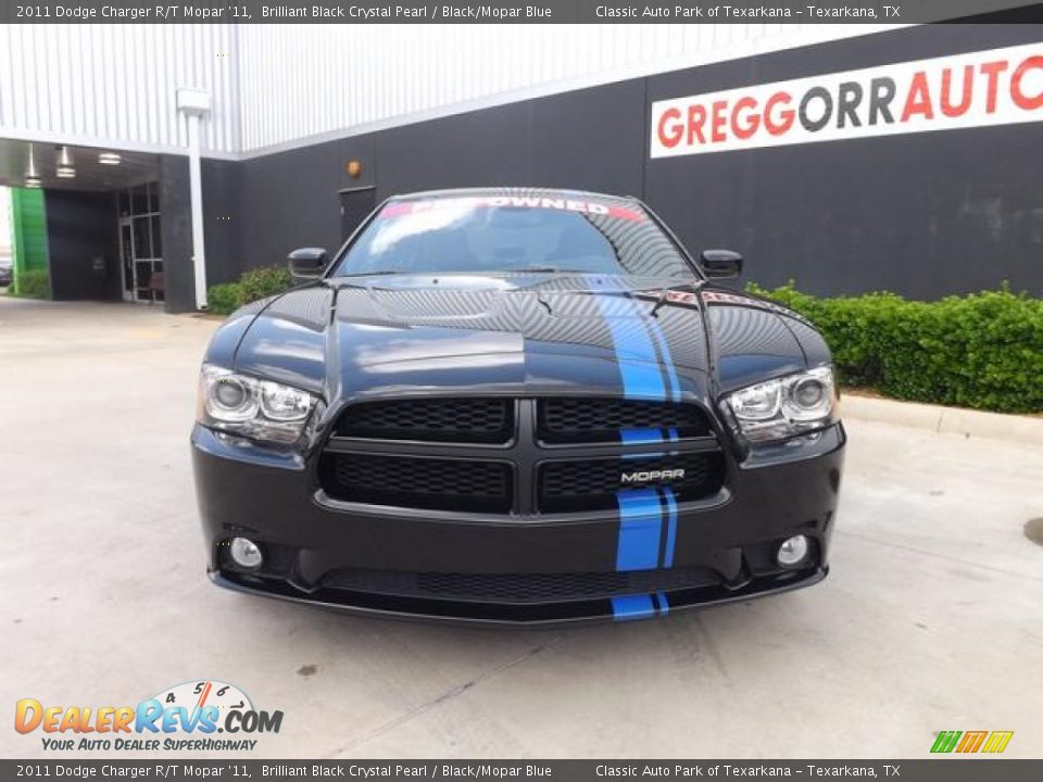 2011 Dodge Charger R/T Mopar '11 Brilliant Black Crystal Pearl / Black/Mopar Blue Photo #7