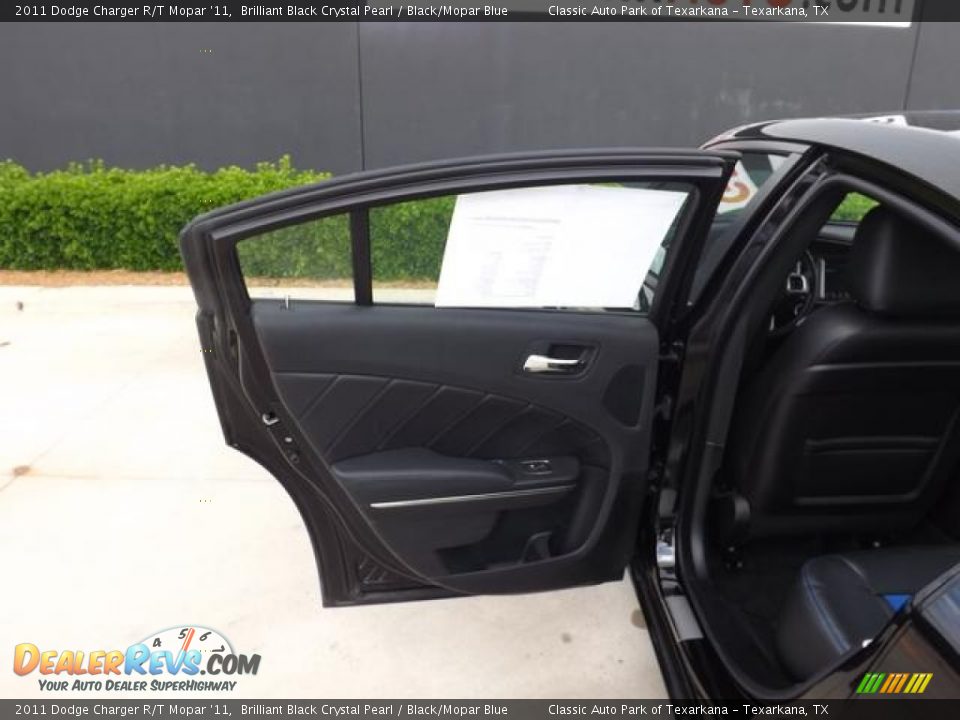 2011 Dodge Charger R/T Mopar '11 Brilliant Black Crystal Pearl / Black/Mopar Blue Photo #30
