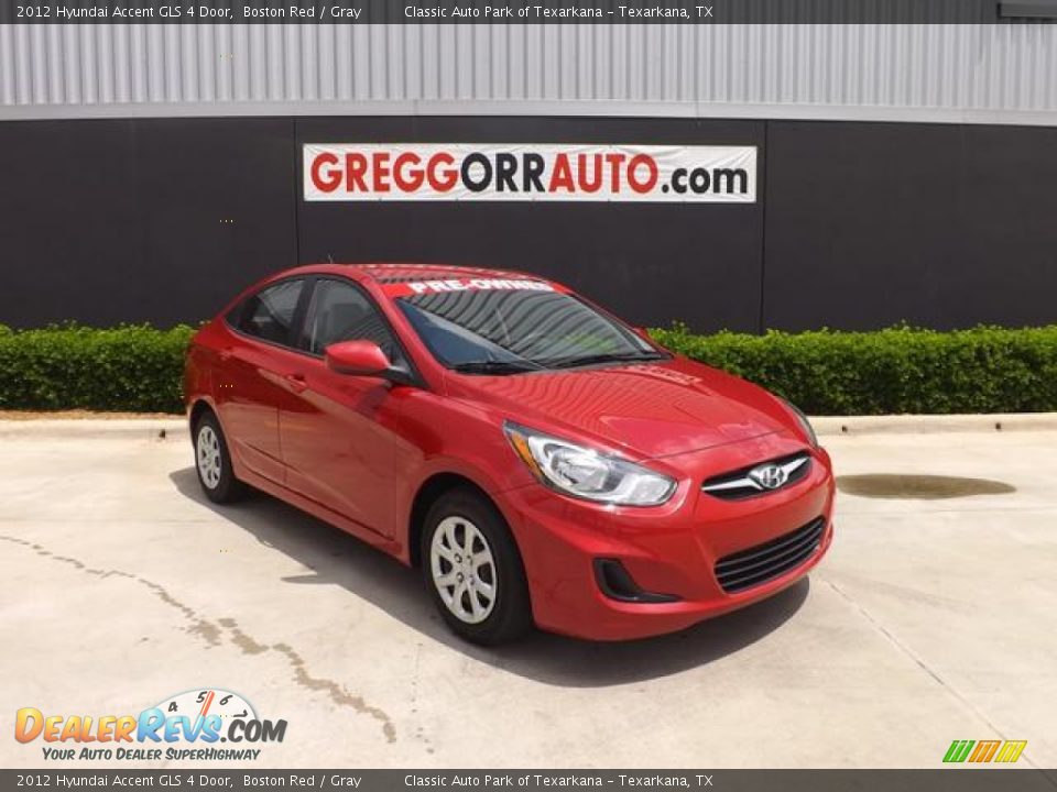 2012 Hyundai Accent GLS 4 Door Boston Red / Gray Photo #1