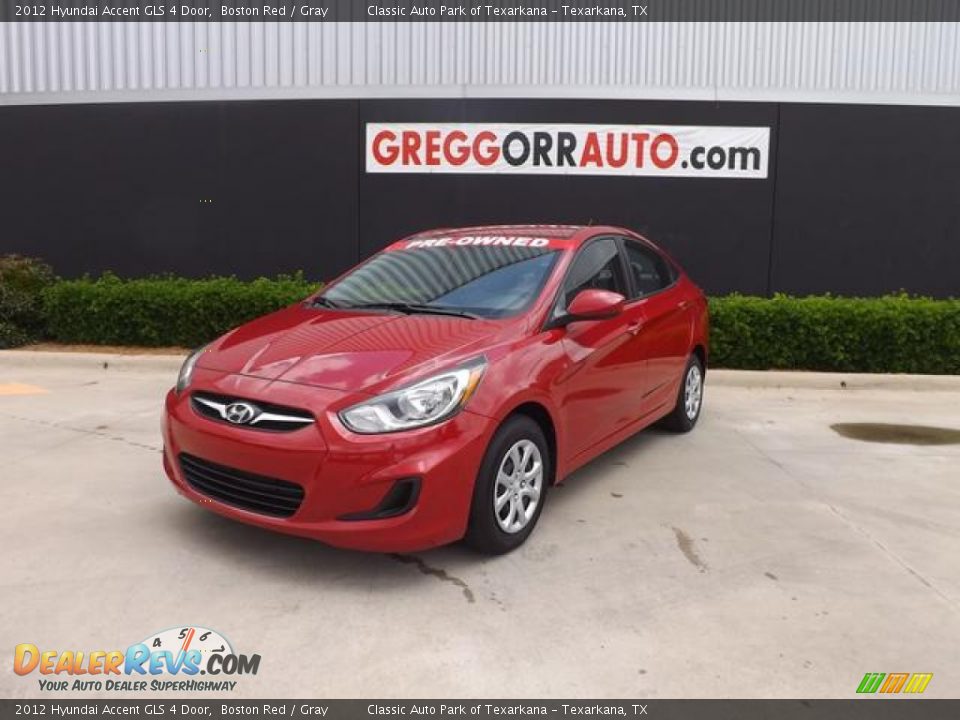 2012 Hyundai Accent GLS 4 Door Boston Red / Gray Photo #2