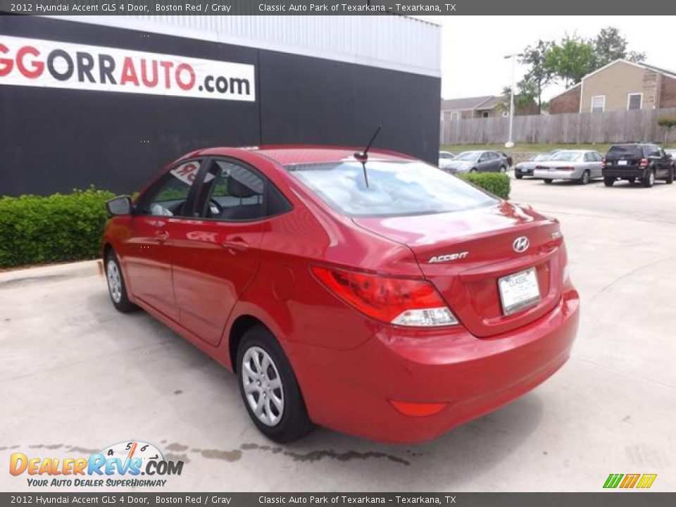 2012 Hyundai Accent GLS 4 Door Boston Red / Gray Photo #4