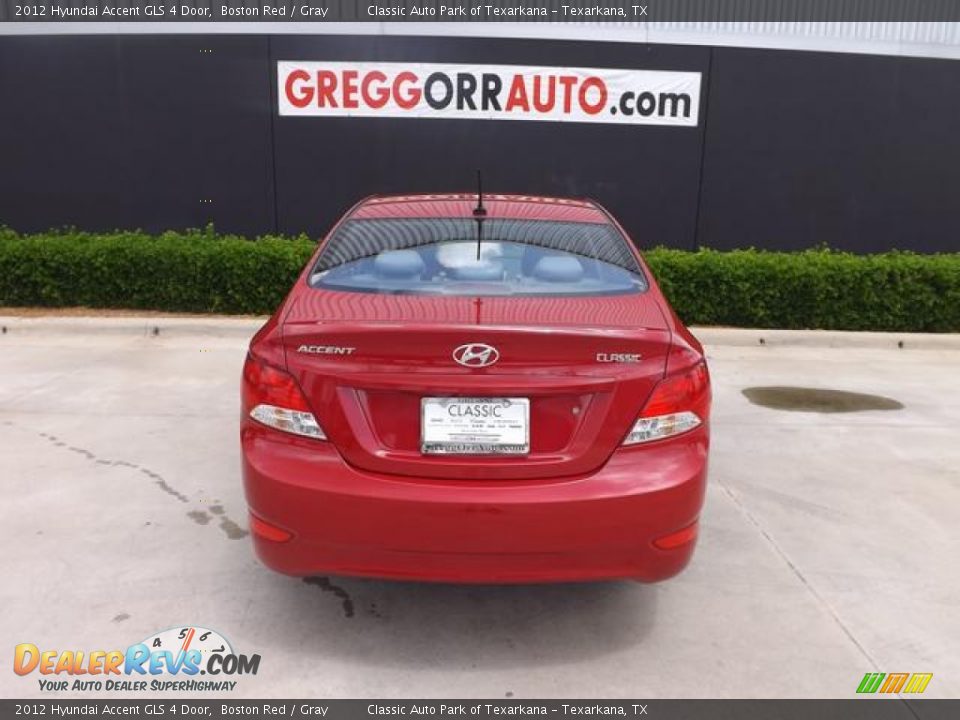 2012 Hyundai Accent GLS 4 Door Boston Red / Gray Photo #8