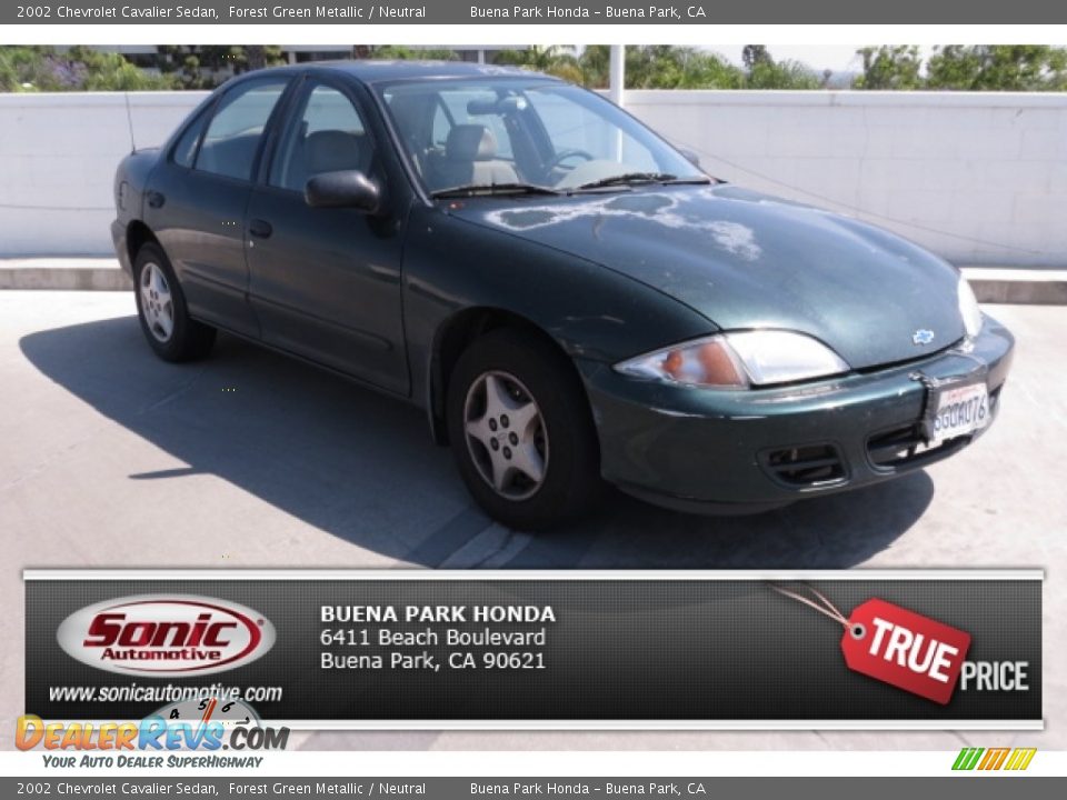 2002 Chevrolet Cavalier Sedan Forest Green Metallic / Neutral Photo #1