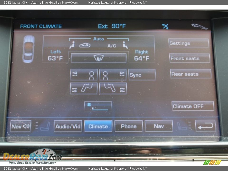 2012 Jaguar XJ XJ Azurite Blue Metallic / Ivory/Oyster Photo #25