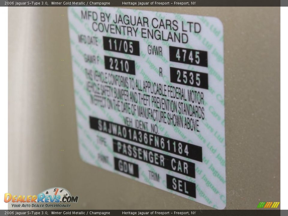 2006 Jaguar S-Type 3.0 Winter Gold Metallic / Champagne Photo #25