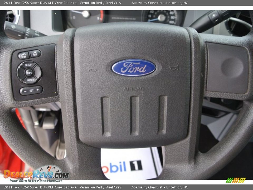 2011 Ford F250 Super Duty XLT Crew Cab 4x4 Vermillion Red / Steel Gray Photo #13
