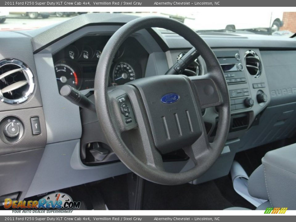 2011 Ford F250 Super Duty XLT Crew Cab 4x4 Vermillion Red / Steel Gray Photo #24