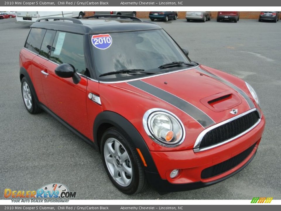 2010 Mini Cooper S Clubman Chili Red / Grey/Carbon Black Photo #1