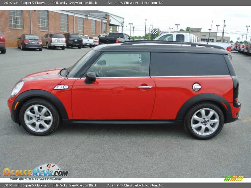 2010 Mini Cooper S Clubman Chili Red / Grey/Carbon Black Photo #3