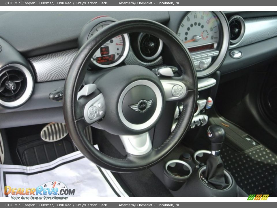 2010 Mini Cooper S Clubman Chili Red / Grey/Carbon Black Photo #27