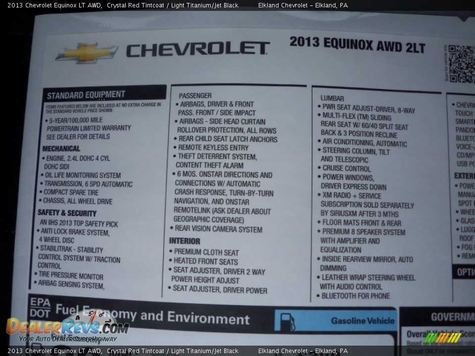 2013 Chevrolet Equinox LT AWD Crystal Red Tintcoat / Light Titanium/Jet Black Photo #32