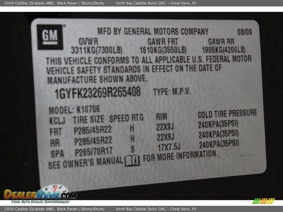 2009 Cadillac Escalade AWD Black Raven / Ebony/Ebony Photo #30