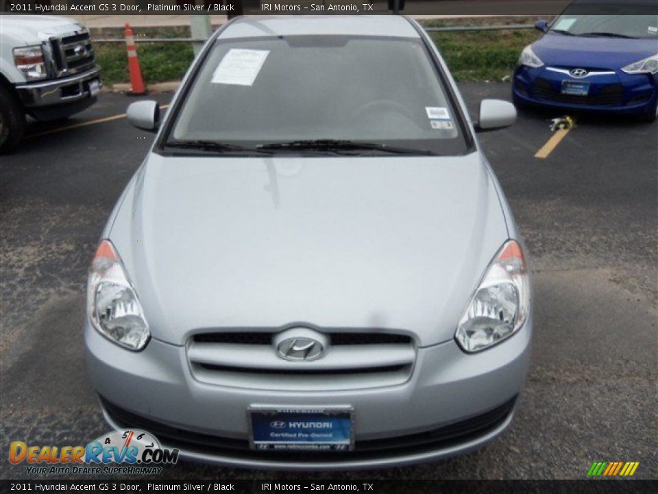 2011 Hyundai Accent GS 3 Door Platinum Silver / Black Photo #1