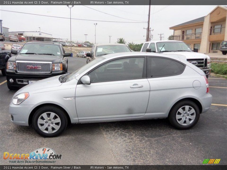 2011 Hyundai Accent GS 3 Door Platinum Silver / Black Photo #4
