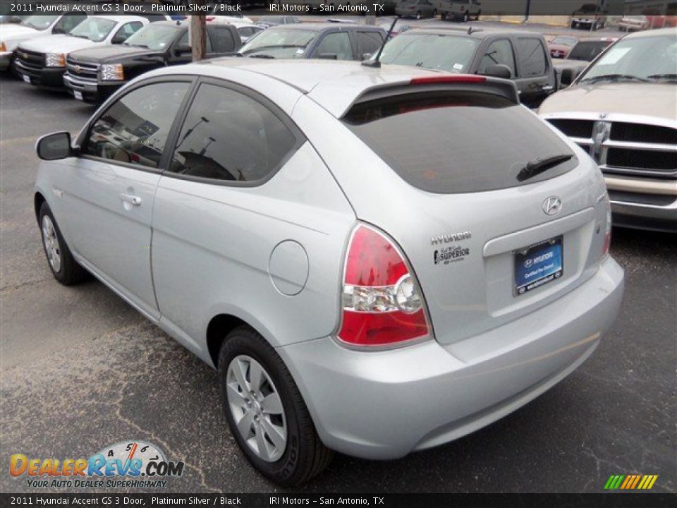 2011 Hyundai Accent GS 3 Door Platinum Silver / Black Photo #5