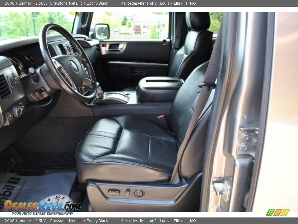 Ebony Black Interior - 2008 Hummer H2 SUV Photo #2