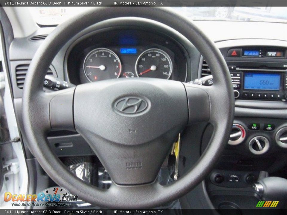 2011 Hyundai Accent GS 3 Door Platinum Silver / Black Photo #11